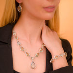 Load image into Gallery viewer, Brazilian Green Amethyst Necklace Set - Elegance in Pear-Shaped Beauty