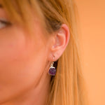 Load image into Gallery viewer, Brazilian Amethyst Dangle Earrings - Elegance Swinging from Your Ears
