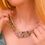 Load image into Gallery viewer, Brazilian Raw Tourmaline Necklace - Nature&#39;s Vibrant Charm, Adjustable Length
