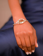 Load image into Gallery viewer, Oval Green Amethyst Women Bangle – Brazilian Craftsmanship, Natural Elegance