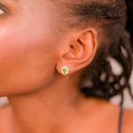 Load image into Gallery viewer, Timeless Oval Peridot Women's Earrings from Pakistan - Elegance in Every Stud