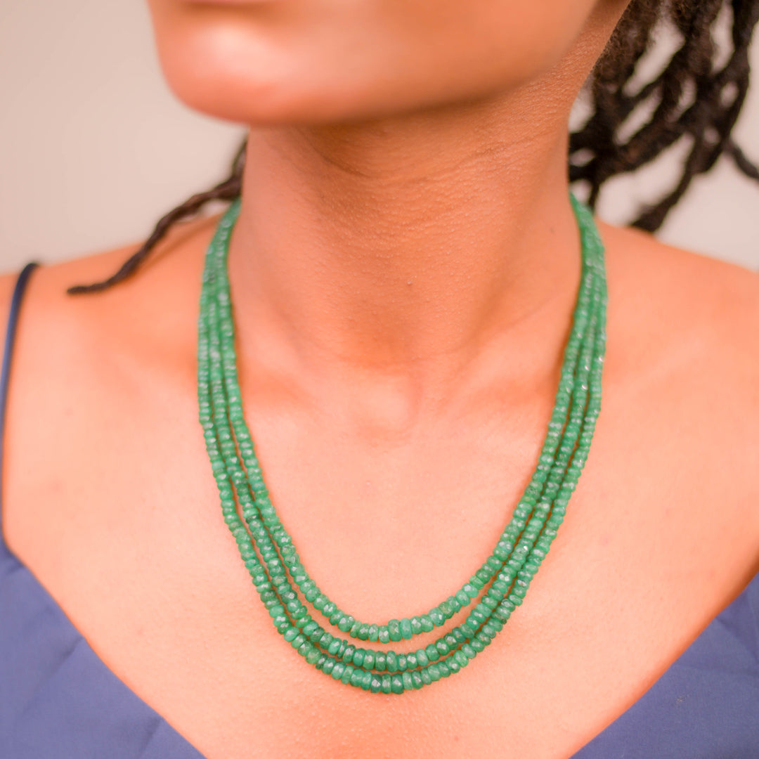 Delicate Circle of Emeralds Necklace