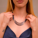 Load image into Gallery viewer, Shaded Sapphire Circle Necklace