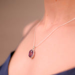 Load image into Gallery viewer, Brazilian Oval Amethyst and Zircon Pendant - Elegance Redefined