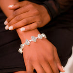 Load image into Gallery viewer, Pakistani Raw Aquamarine Bracelet - Tranquil Beauty, Adjustable Elegance
