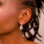 Load image into Gallery viewer, Pakistani Pear-Shaped Blue Topaz Earrings - Exquisite Elegance in Every Detail