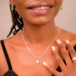 Load image into Gallery viewer, Pakistani Peridot Jewelry Set – Timeless Round Gems, Elegant Simplicity