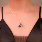 Load image into Gallery viewer, Multi-Origin Gemstone Pendant - Aquamarine, Amethyst, Apatite: Nature's Trilogy