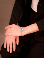 Load image into Gallery viewer, Elegant Oval Blue Topaz Bangle – Pakistani Craftsmanship, Captivating Brilliance
