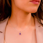 Load image into Gallery viewer, Brazilian Oval Amethyst and Zircon Pendant - Sublime Sophistication, Endless Elegance