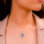 Load image into Gallery viewer, Pakistani Oval Blue Topaz and Zircon Pendant - Timeless Elegance, Ethereal Beauty