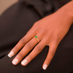 Load image into Gallery viewer, Elegant 18k Gold Emerald and Diamond Ring - Diamond 0.08 cents, Stone 0.35ct
