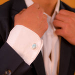 Load image into Gallery viewer, Premium Larimar Men's Cufflinks