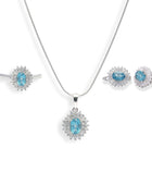 Pakistani London Blue Topaz Jewelry Set – Exquisite Oval Gems, Sublime Elegance