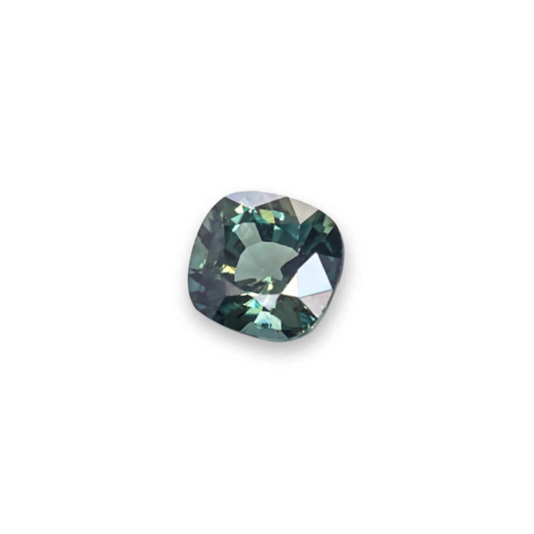 Bluish Green Sapphire - 1.08 ct, Cushion Cut