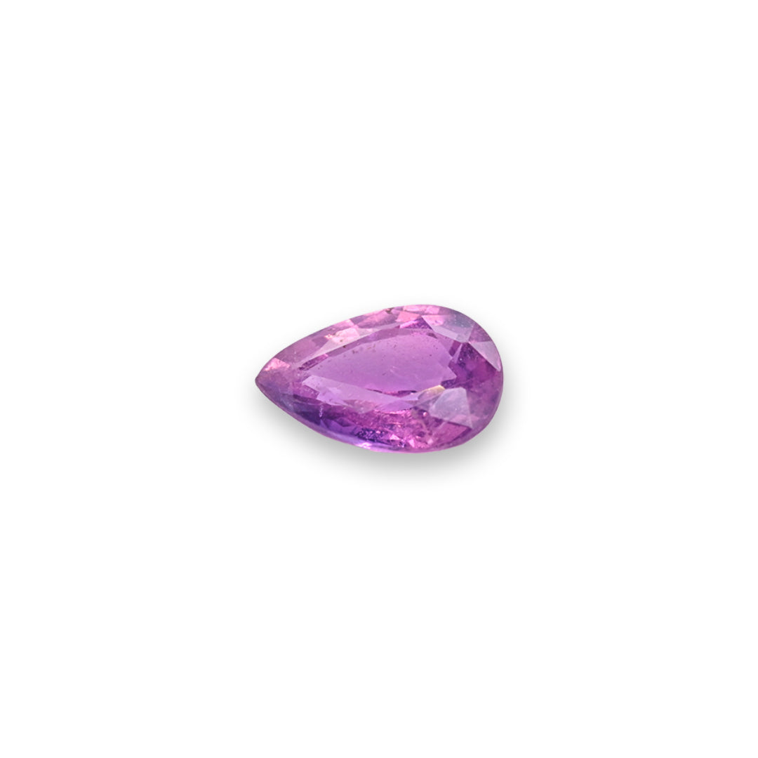 Purplish Pinkish Red Sapphire - 1.09 ct, Pear Faceted Cut