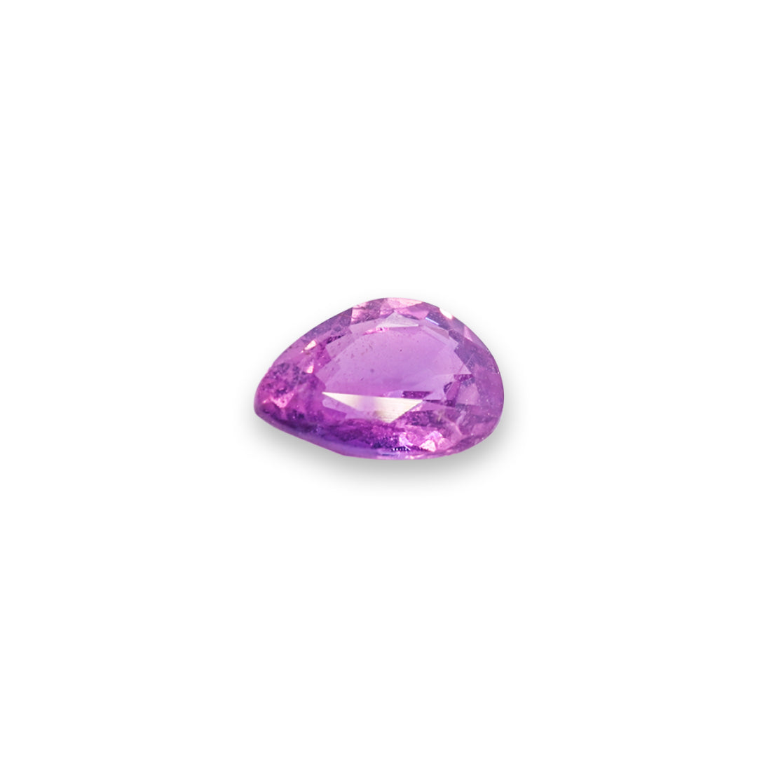 Purplish Pinkish Red Sapphire - 1.09 ct, Pear Faceted Cut