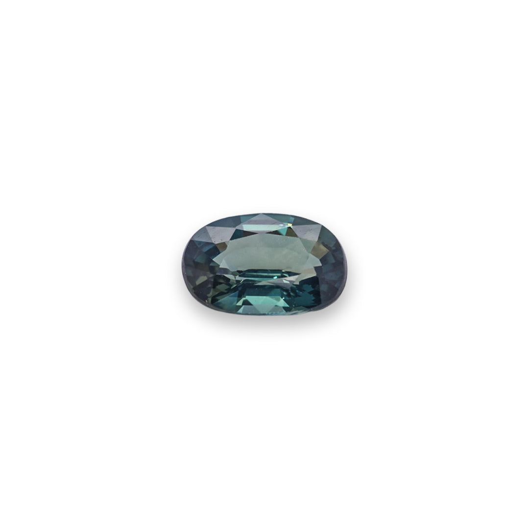 Teal Blue Sapphire - 0.98 ct, Oval Cut