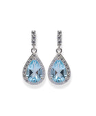 Pakistani Pear-Shaped Blue Topaz Earrings - Exquisite Elegance in Every Detail