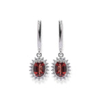 Load image into Gallery viewer, Exquisite Oval Garnet and Zircon Women&#39;s Earrings from Africa - Timeless Elegance in Every Stud
