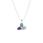 Multi-Origin Gemstone Pendant - Aquamarine, Amethyst, Apatite: Nature's Trilogy