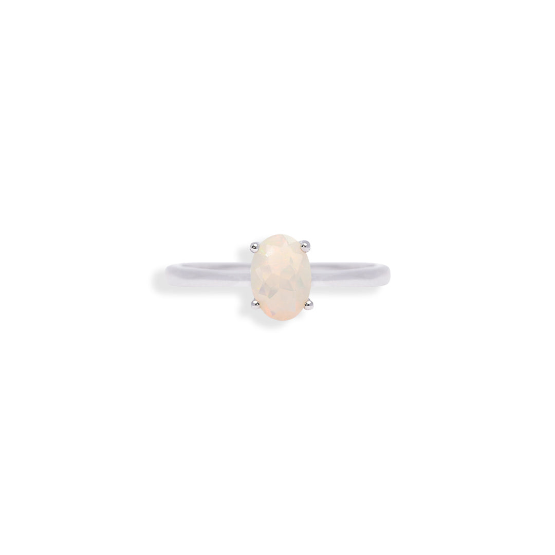 Exquisite Oval Ethiopian Opal Ring - Elegance in Every Glint