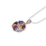 Load image into Gallery viewer, Global Gemstone Medley Pendant - Citrine, Amethyst, Blue Topaz, Garnet, Peridot: A World of Colorful Elegance
