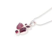African Garnet and Brazilian Tourmaline Pendant - Vibrant Richness, Global Elegance
