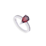 Elegant Pear-shaped African Garnet Ring - Radiate Charm and Grace