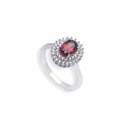African Garnet and Zircon Oval Ring - 0.79 ct Stone