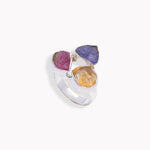 Load image into Gallery viewer, Radiant Gemstone Ring Set - Citrine, Tanzanite, and Tourmaline Trio
