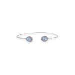 Load image into Gallery viewer, Oval Blue Topaz and Zircon Bangle – Pakistani Craftsmanship, Timeless Beauty
