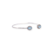 Oval Blue Topaz and Zircon Bangle – Pakistani Craftsmanship, Timeless Beauty