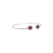 Oval Garnet and Zircon Bangle – African Craftsmanship, Subtle Elegance