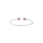 Load image into Gallery viewer, Oval Garnet and Zircon Bangle – African Craftsmanship, Subtle Elegance
