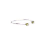 Graceful Women's Bangle with Oval Peridot Gemstones - Handcrafted Elegance from Pakistan