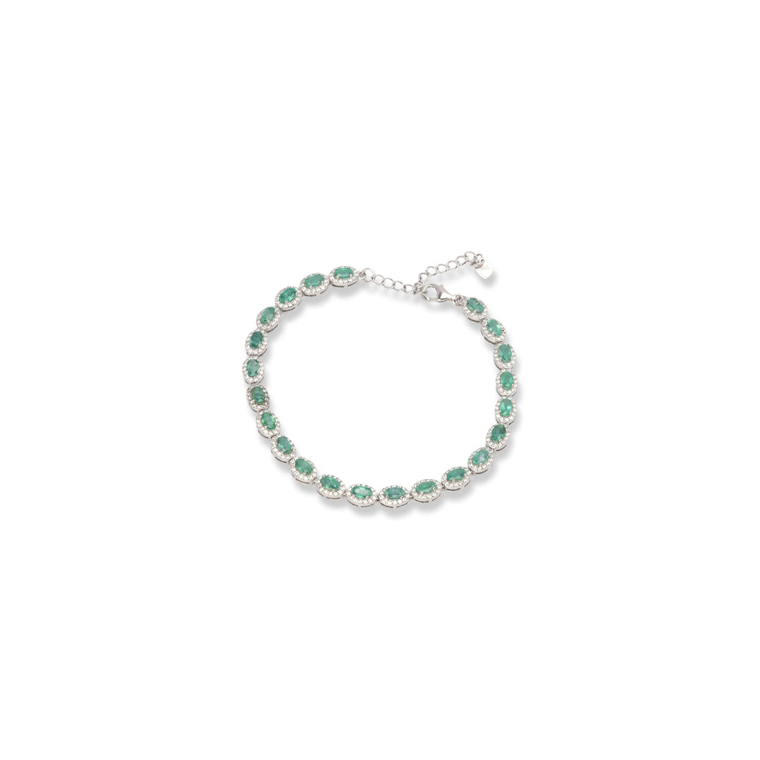 Zambian Oval Emerald Bracelet - Natural Beauty, Timeless Elegance