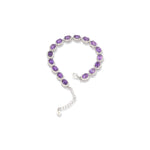 Load image into Gallery viewer, Brazilian Oval Amethyst and Zircon Bracelet - Radiant Charm on Your Wrist
