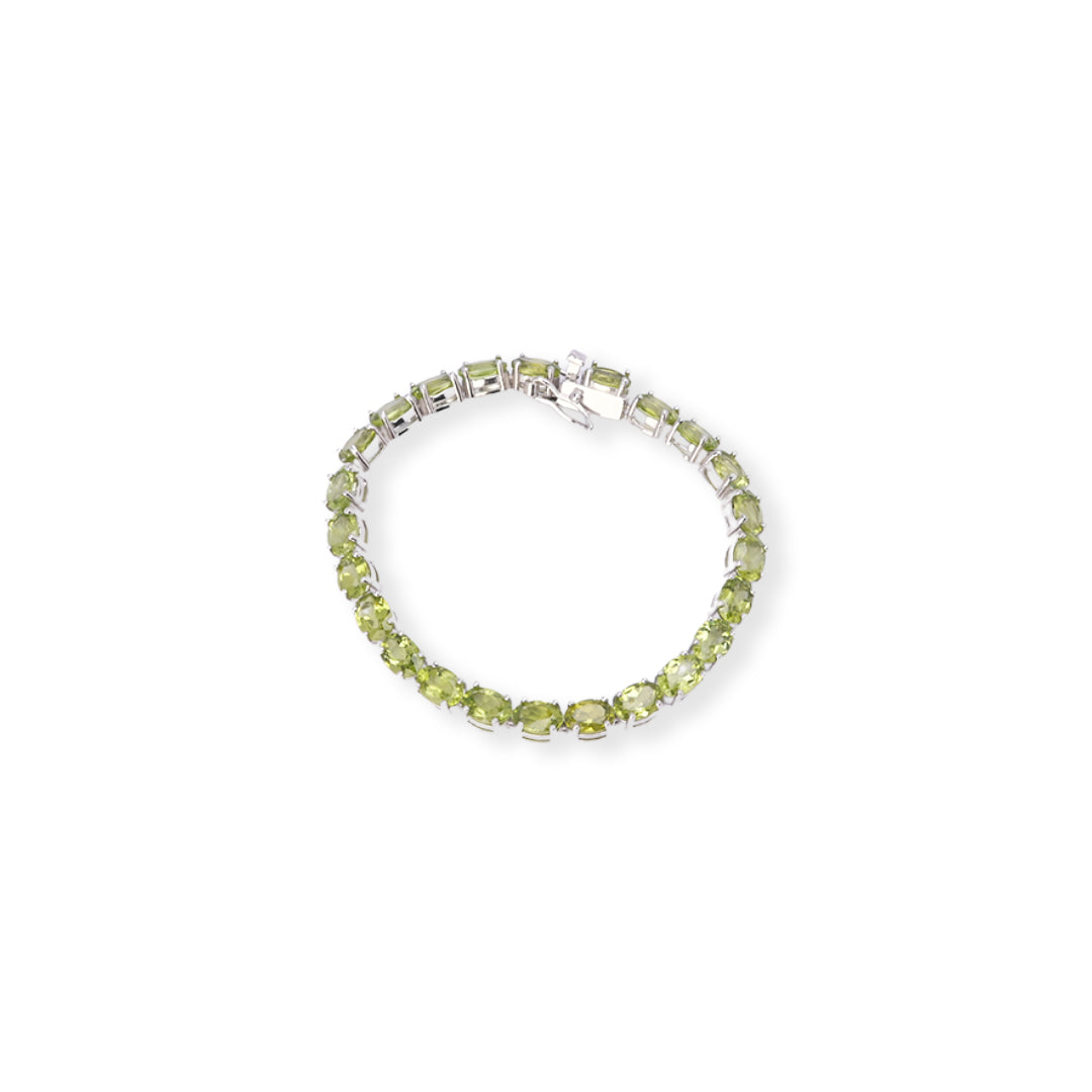 Pakistani Oval Peridot Bracelet - Nature's Vibrance, Timeless Beauty