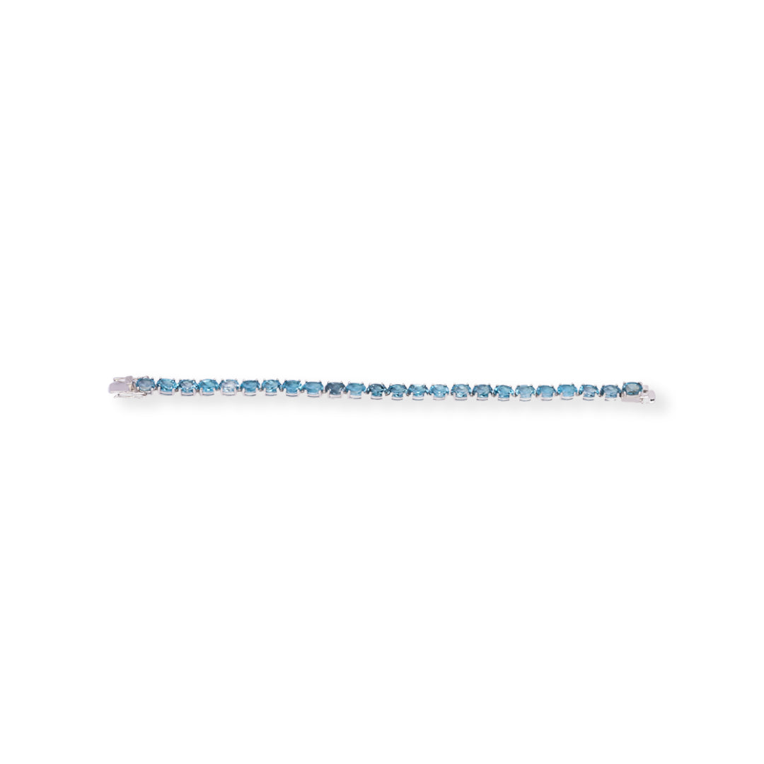 Pakistani Oval London Blue Topaz Bracelet - Pure Elegance in Every Wrist