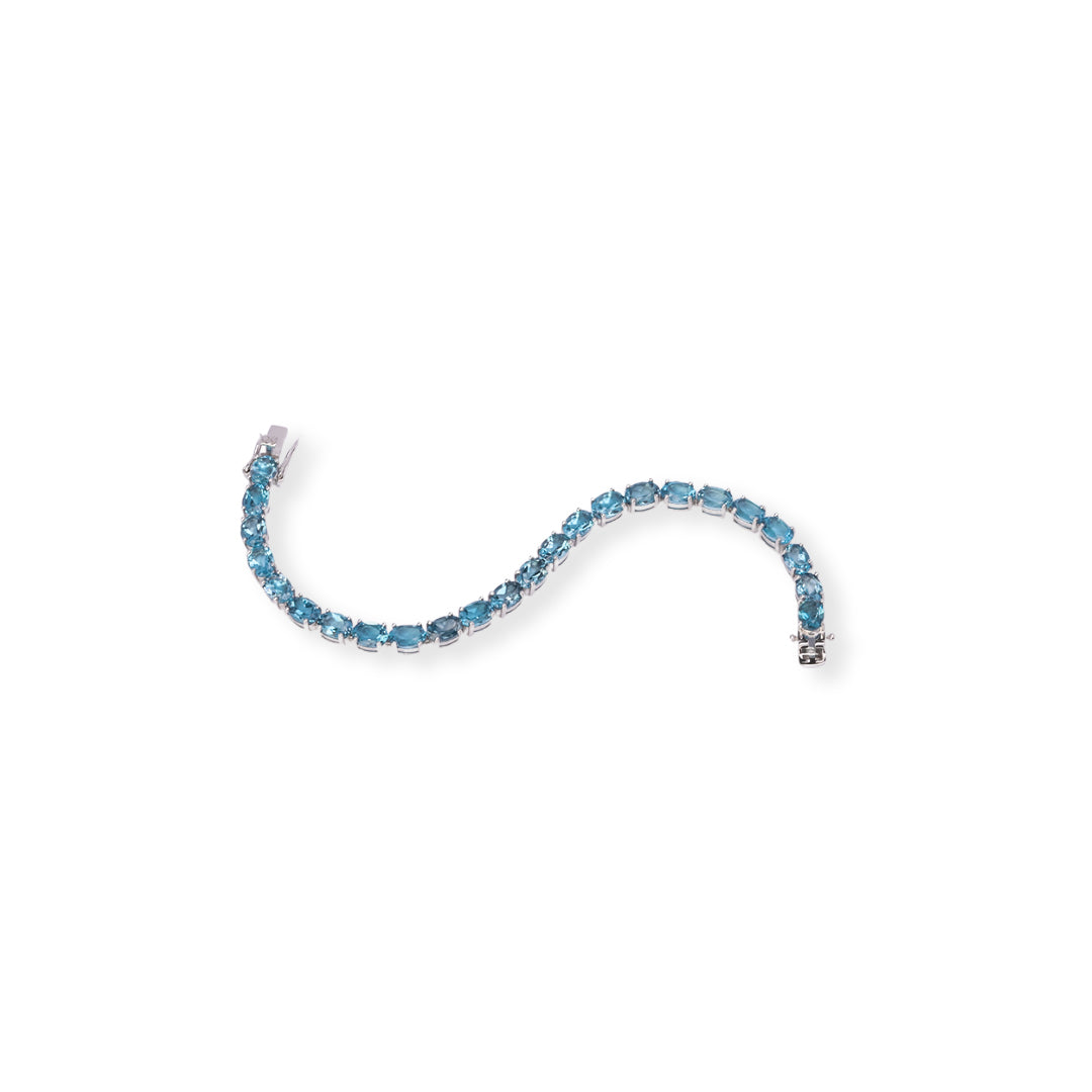 Pakistani Oval London Blue Topaz Bracelet - Pure Elegance in Every Wrist