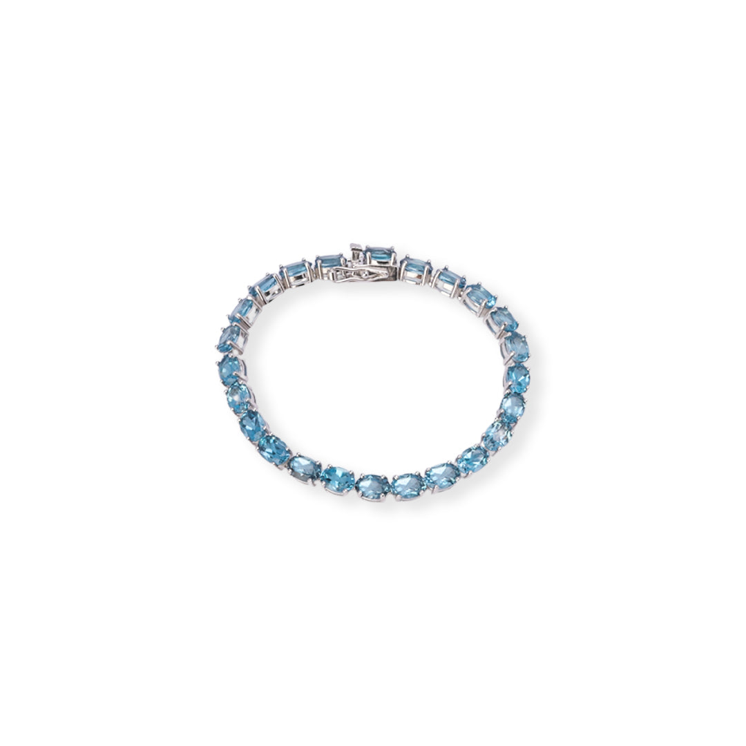 Pakistani Oval London Blue Topaz Bracelet - Pure Elegance in Every Wrist