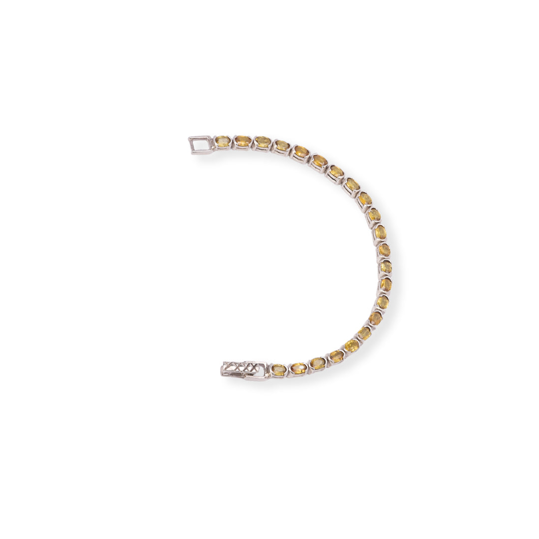 Sri Lankan Oval Yellow Sapphire Bracelet - Elegance in Every Detail