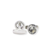 Stylish Round Green Amethyst Cufflinks