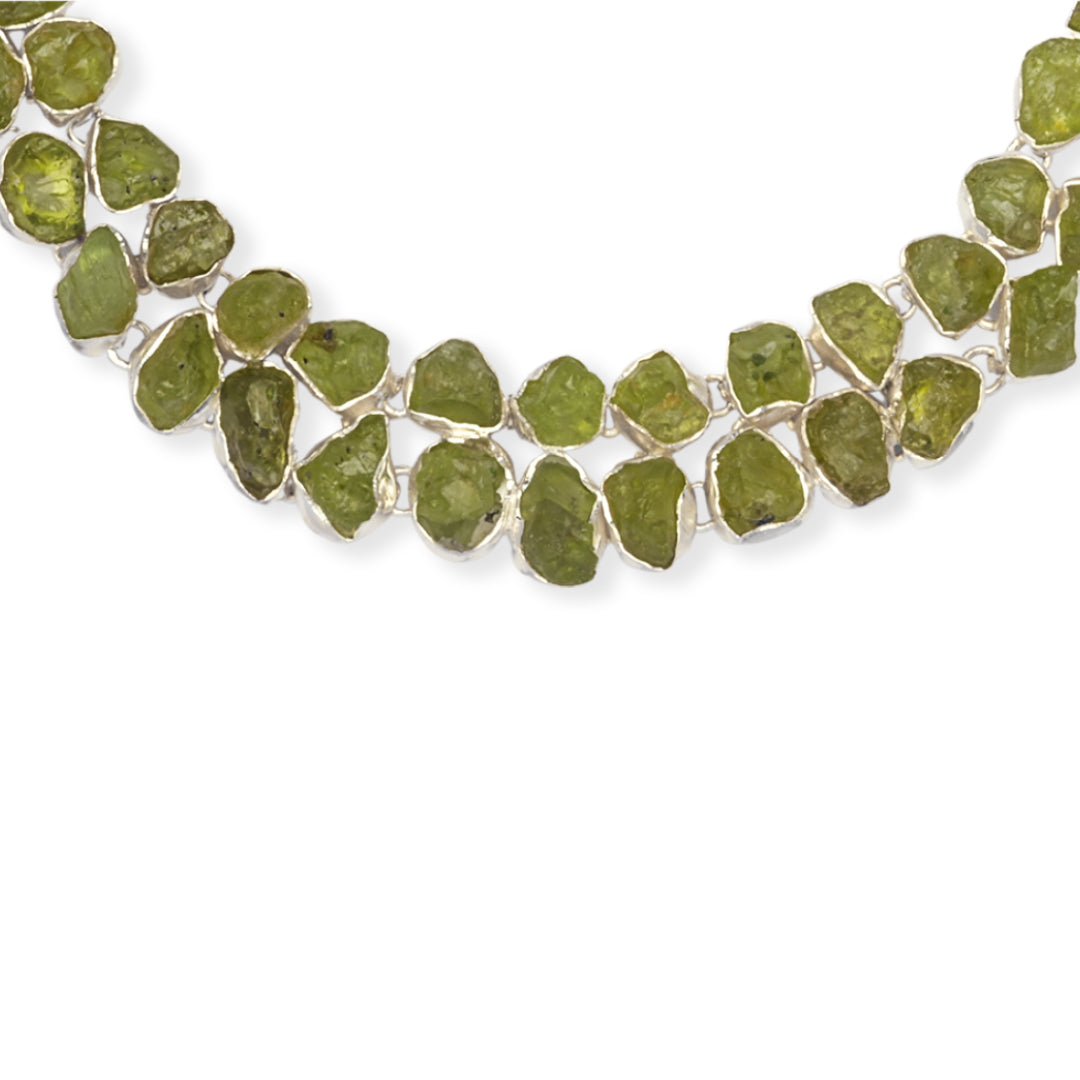 Pakistani Peridot Necklace - Natural Elegance, Adjustable Charm