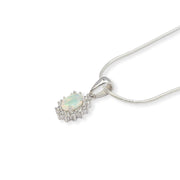 Exquisite Ethiopian Opal and Zircon Jewelry Set – Genuine Oval Gems, Elegant Design