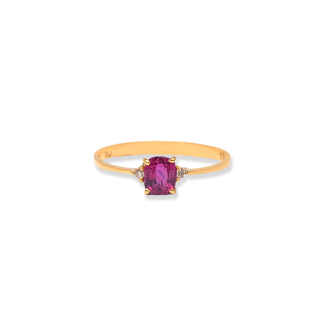 Precious 18k Gold Ruby Diamond Ring - 0.45ct