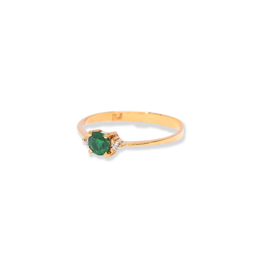 Brilliant Emerald Diamond 18k Gold  Ring  - 0.25ct, 0.686grams