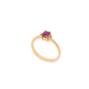 Precious 18k Gold Ruby Diamond Ring - Stone 0.50ct, Diamond 0.02 cents