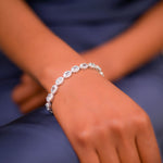 Load image into Gallery viewer, Pakistani Oval Aquamarine and Zircon Bracelet - Subtle Elegance, Timeless Charm
